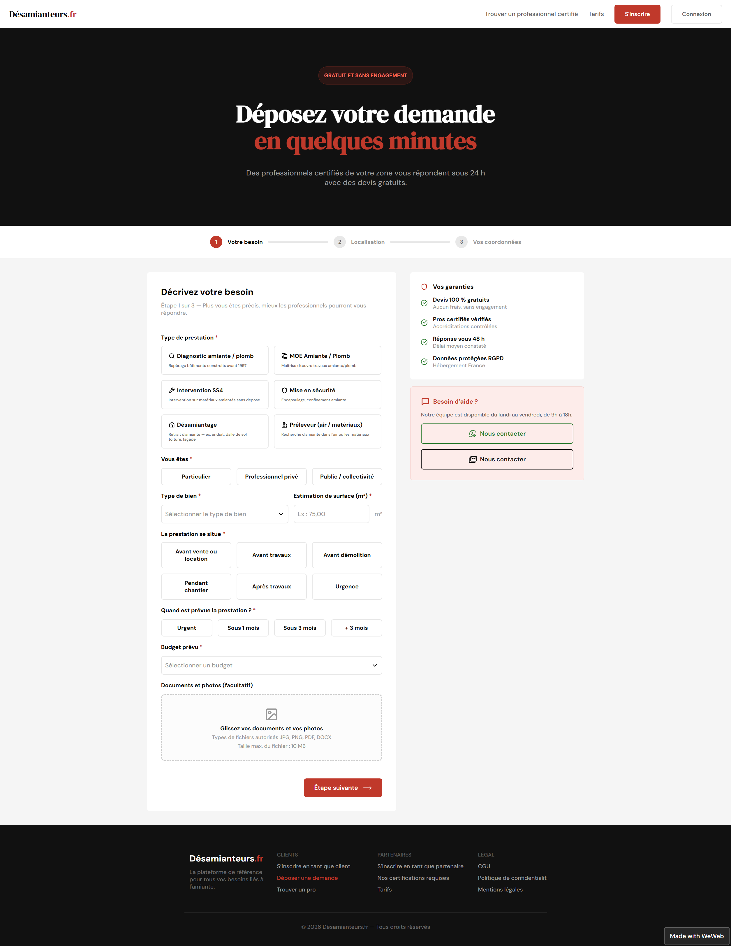 Formulaire devis